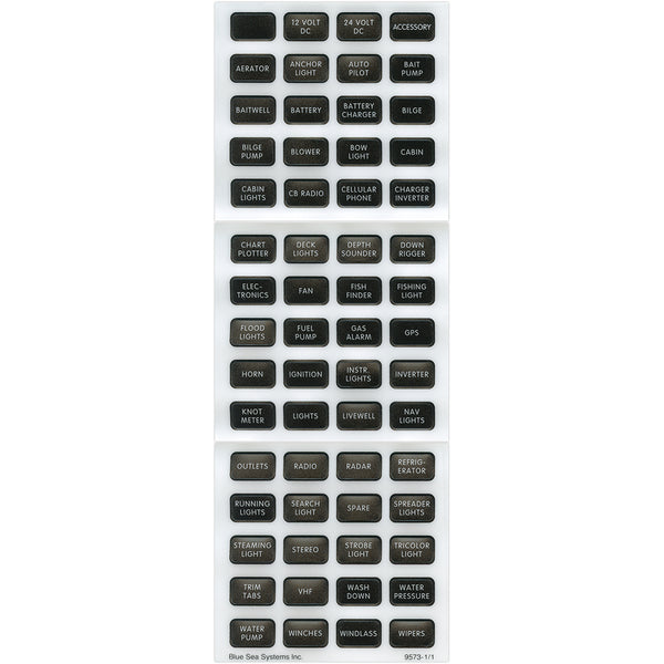Blue Sea 8214 Black Small Format Label Kit - 60 Labels [8214] - Image 1
