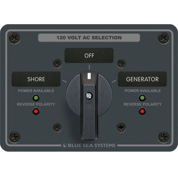 Blue Sea 8365 AC Rotary Switch Panel 65 Ampere 2 Positions  OFF 2 Pole 8365