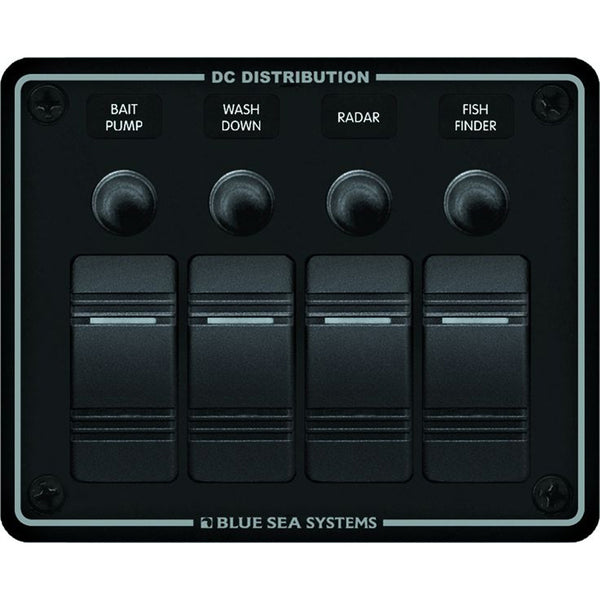Blue Sea 8372 Water Resistant 4 Position - Black - Horizontal Mount Panel [8372] - Image 1