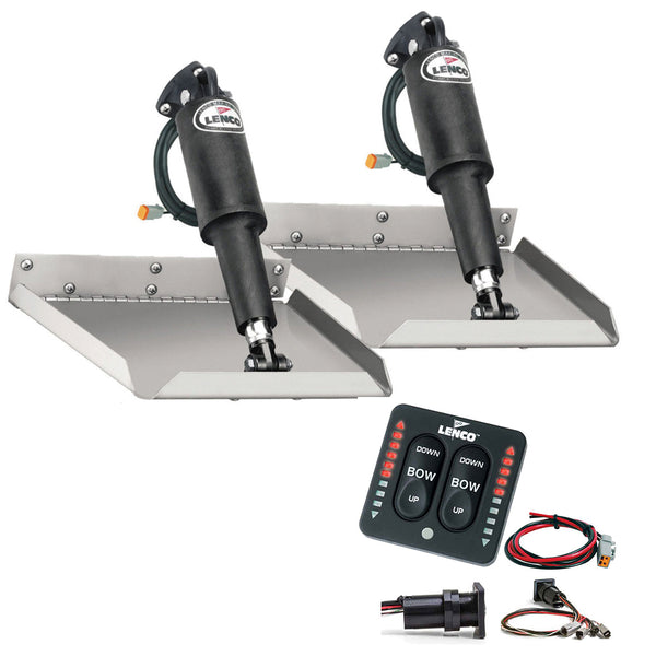 Lenco 9 x 9 Edgemount Trim Tab Kit wLED Indicator Switch Kit 12V TT9X9EI