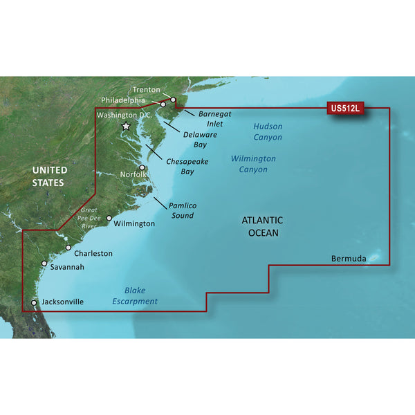 Garmin BlueChart g3 Vision HD - VUS512L - Mid-Atlantic - microSD/SD [010-C0741-00] - Image 1