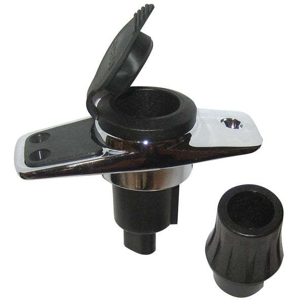 Perko Locking Collar Pole Light Mounting Base - 2 Pin - Chrome Plated w/Black Cover [1060PB0DP] - Image 1
