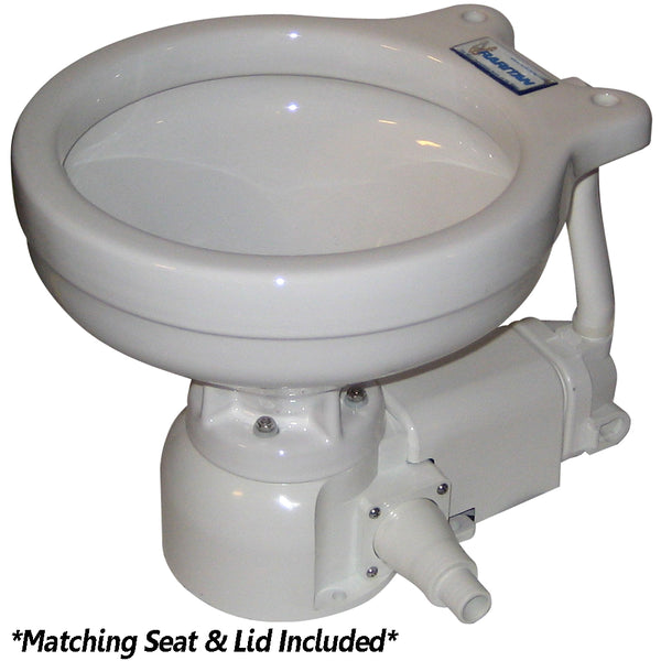 Raritan Sea Era Electric Toilet - Marine Size - Integral Pump - Straight  90 Discharge - 12v [160MI012] - Image 1