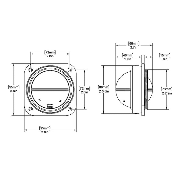 Ritchie V-527 Kayak Compass - Bulkhead Mount - White Dial [V-527] - Image 2