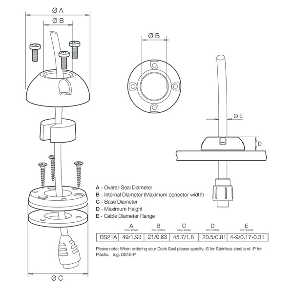 Scanstrut DS21A-P Vertical Cable Seal [DS21A-P] - Image 2