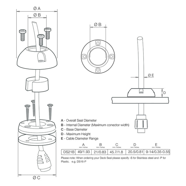 Scanstrut DS21B-P Vertical Cable Seal [DS21B-P] - Image 2