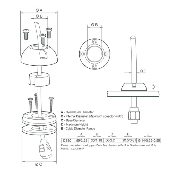 Scanstrut DS30-S Vertical Cable Seal - Stainless Steel [DS30-S] - Image 2