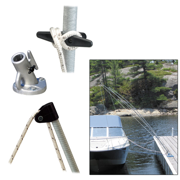 Dock Edge Premium Mooring Whips 2PC 12ft 5,000 LBS up to 23ft [DE3400F] - Image 1