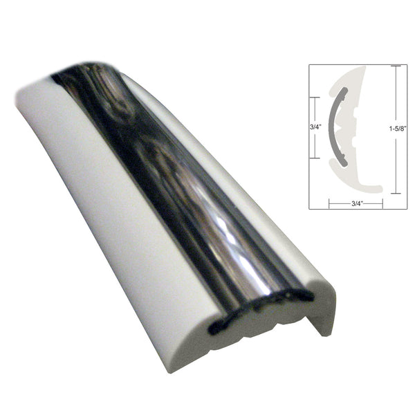 TACO Semi-Rigid Rub Rail Kit - White w/Flex Chrome Insert - 70' [V11-9811WCM70-2] - Image 1