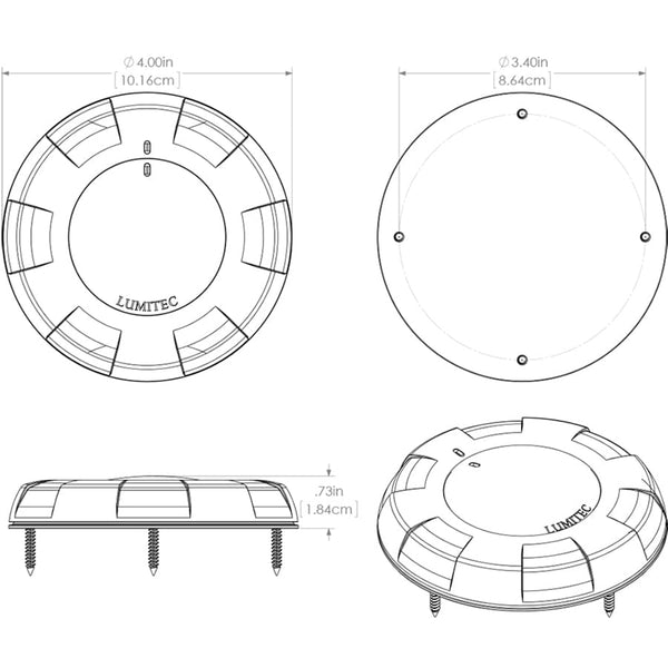 Lumitec Aurora LED Dome Light - White Finish - White/Red Dimming [101076] - Image 4