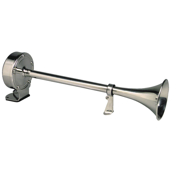 Schmitt Marine Deluxe All-Stainless Single Trumpet Horn - 12V [10027] - Image 1