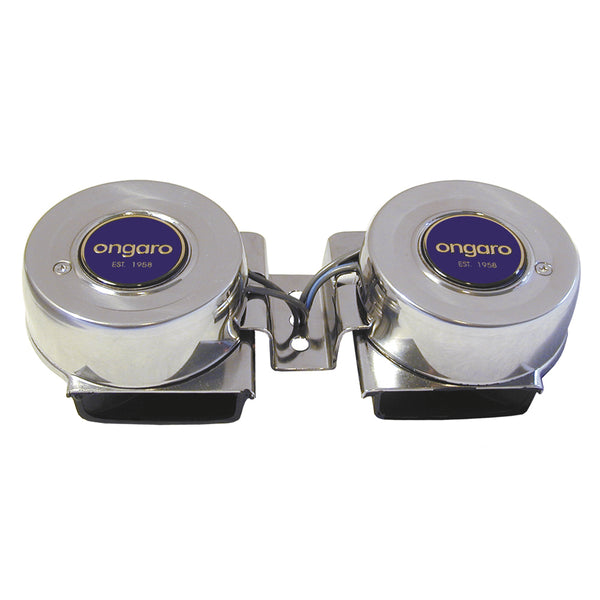 Schmitt Marine Ongaro All-Stainless Mini Compact Twin Horn - 12V [10002] - Image 1