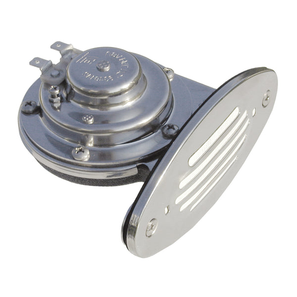 Schmitt Marine Mini Stainless Steel Single Drop-In Horn w/Stainless Steel Grill - 12V High Pitch [10051] - Image 1
