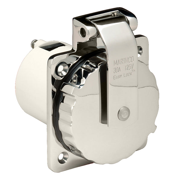 Marinco 303SSEL-B 30A Power Inlet - Stainless Steel - 125V [303SSEL-B] - Image 1