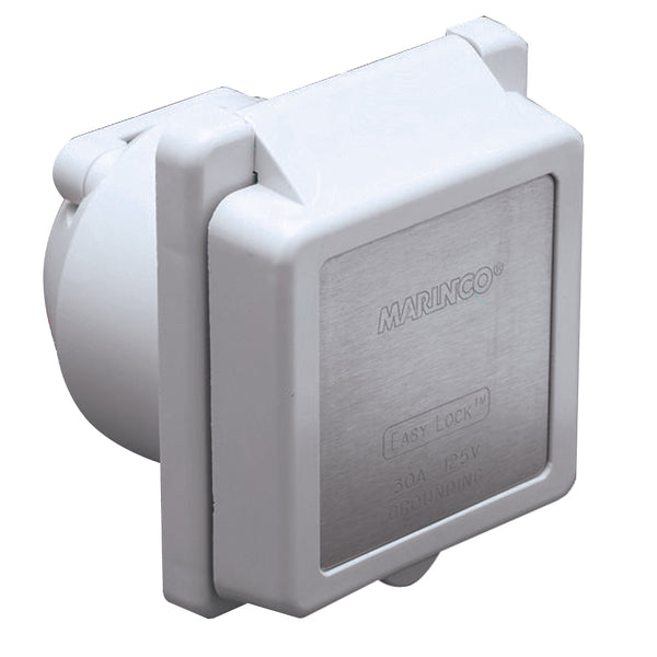 Marinco 301EL-B 30A Power Inlet - White - 125V [301EL-B] - Image 1