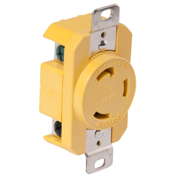 Marinco 305CRR 30A Receptacle - Yellow - 125V [305CRR] - Image 1