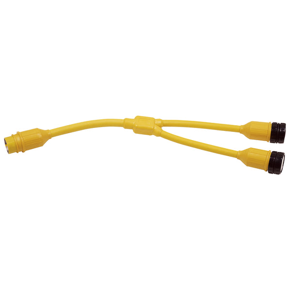 Marinco Y-Adapter, 2-30A 125V Locking to 50A 125/250V Locking [153AY] - Image 1