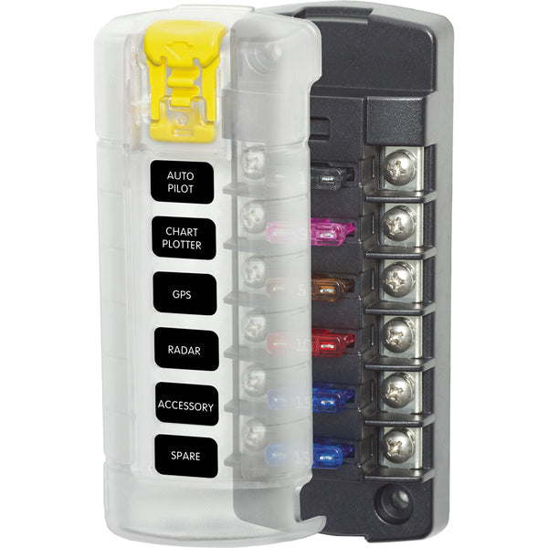 Blue Sea 5035 ST Blade Fuse Block w/Cover - 6 Circuit Independent w/o Negative Bus [5035] - Image 1