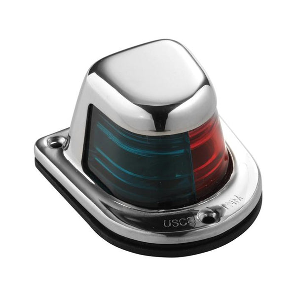 Attwood 1-Mile Deck Mount, Bi-Color Red/Green Combo Sidelight - 12V - Stainless Steel Housing [66318-7] - Image 1
