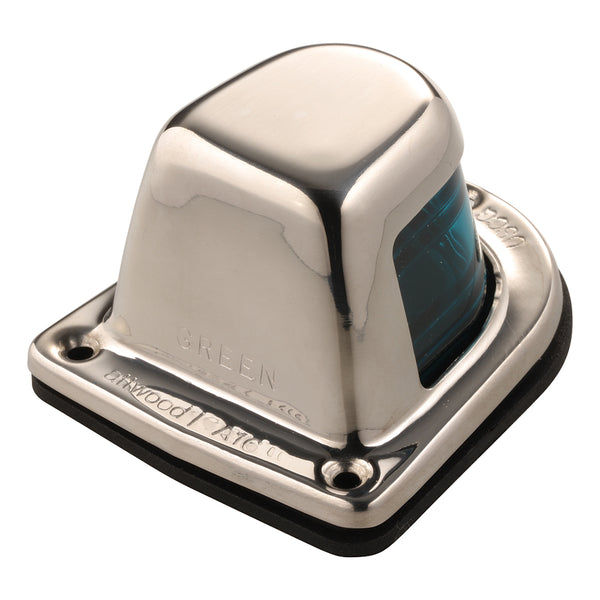 Attwood 1-Mile Deck Mount, Green Sidelight - 12V - Stainless Steel Housing [66319G7] - Image 2