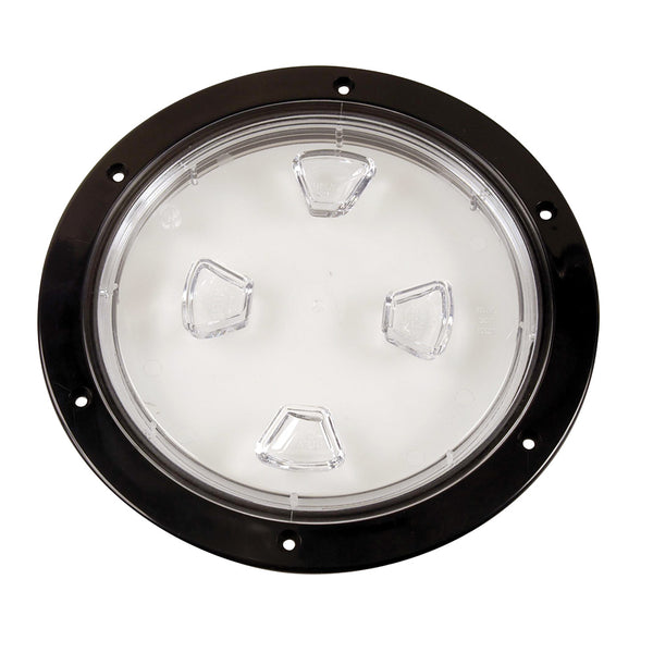 Beckson 8 Clear Center ScrewOut Deck Plate  Black DP80BC