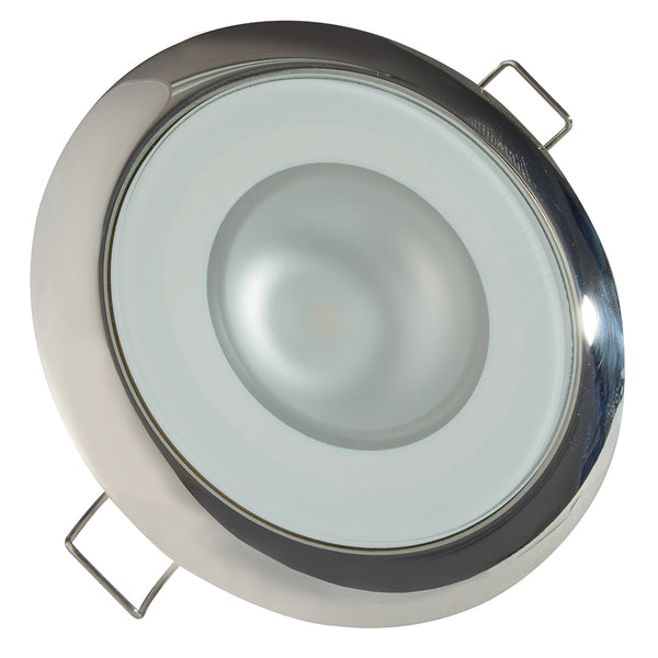 Lumitec Mirage - Flush Mount Down Light - Glass Finish/Polished SS Bezel - 3-Color Red/Blue Non-Dimming w/White Dimming [113118] - Image 1
