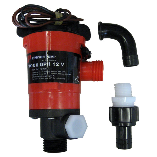 Johnson Pump Twin Port 1000 GPH Livewell Aerating Pump - 12V [48903] - Image 1