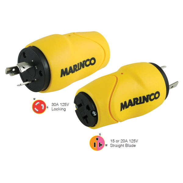 Marinco Straight Adapter, 30A Male - 15A Female [S30-15] - Image 1
