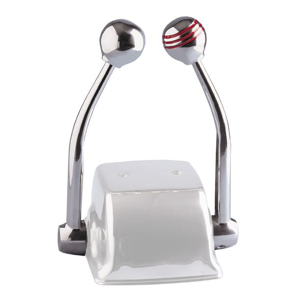 Schmitt Marine Standard Control Arm Set w/Red Throttle Knob  Plain Shift Knob - Includes Arms  Knobs Only [50050] - Image 1