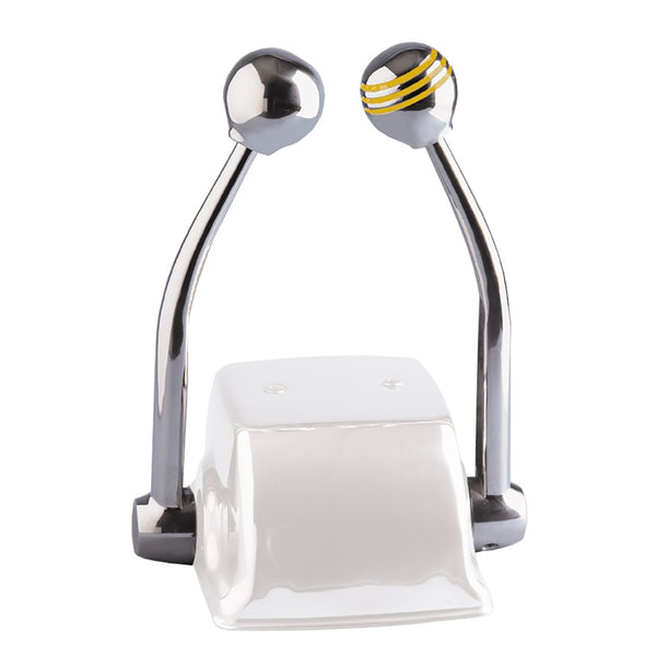 Schmitt Marine Standard Control Arm Set w/Gold Throttle Knob  Plain Shift Knob [50055] - Image 1