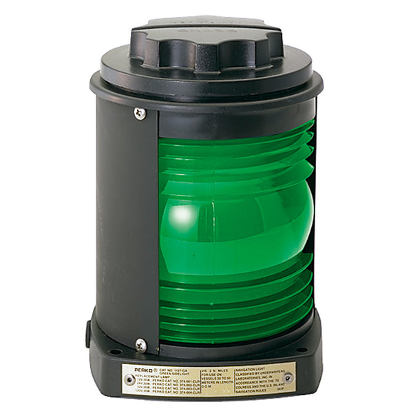 Perko Side Light - Black Plastic, Green Lens [1127GA0BLK] - Image 1