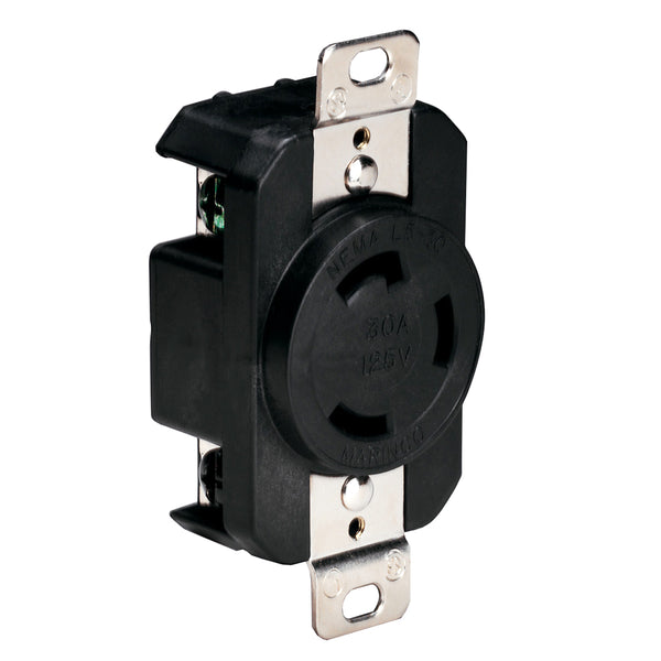 Marinco 305CRRB 125V 30Amp Locking Receptacle - Black [305CRRB] - Image 1