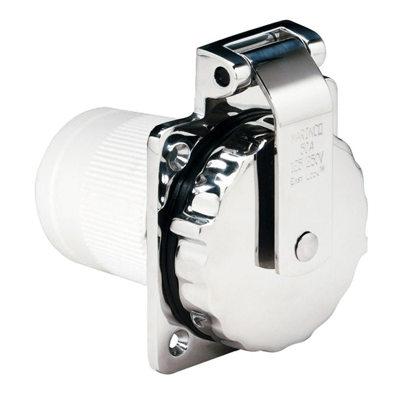 Marinco 6373EL-B 50Amp 125/250V Stainless Steel Inlet [6373EL-B] - Image 1