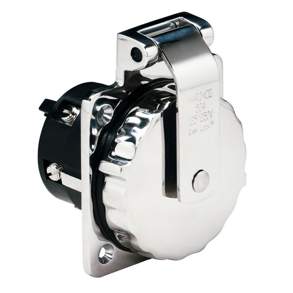 Marinco 6373EL 50Amp 125/250V Stainless Steel Inlet w/o Rear Safety Enclosure [6373EL] - Image 1