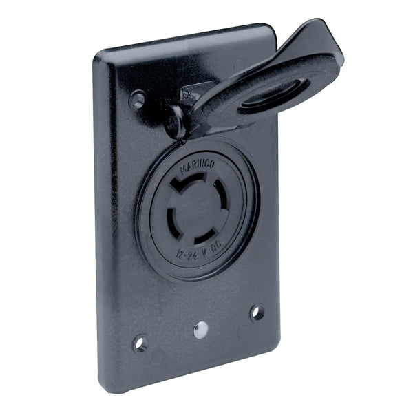 Marinco 2018BR-MB 12/24V Receptacle w/Flip Lid [2018BR-MB] - Image 1