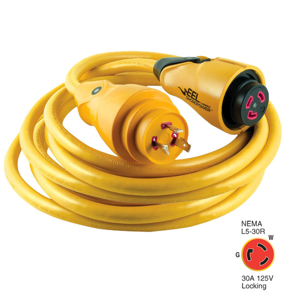 Marinco CS30-50 EEL 30A 125V Shore Power Cordset - 50' - Yellow [CS30-50] - Image 1