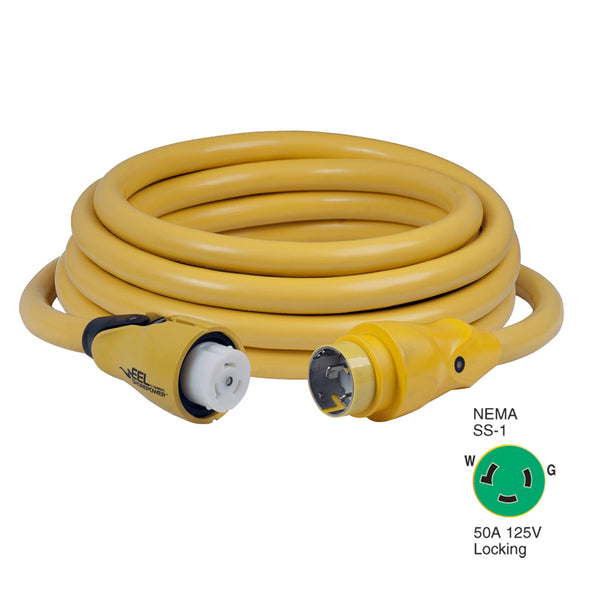 Marinco CS503-25 EEL 50A 125V Shore Power Cordset - 25' - Yellow [CS503-25] - Image 1