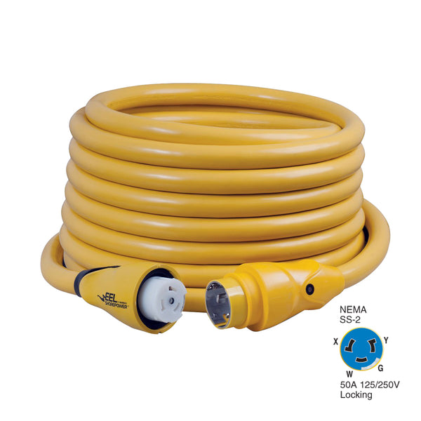 Marinco CS504-50 EEL 50A 125V/250V Shore Power Cordset - 50' - Yellow [CS504-50] - Image 1