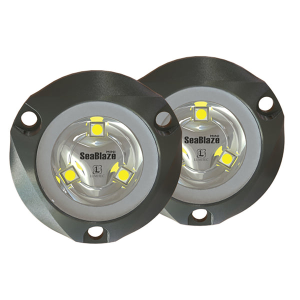 Lumitec SeaBlaze Mini - Underwater Light - Pair - Brushed Finish - Blue Non-Dimming [101246] - Image 1