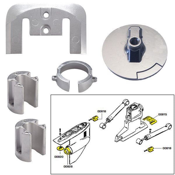 Tecnoseal Anode Kit w/Hardware - Mercury Bravo 1 - Aluminum [20803AL] - Image 1