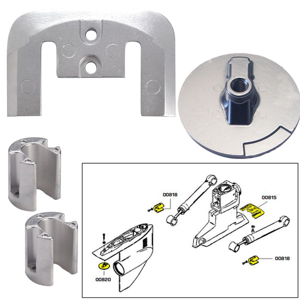 Tecnoseal Anode Kit w/Hardware - Mercury Bravo 2-3 - Zinc [20804] - Image 1