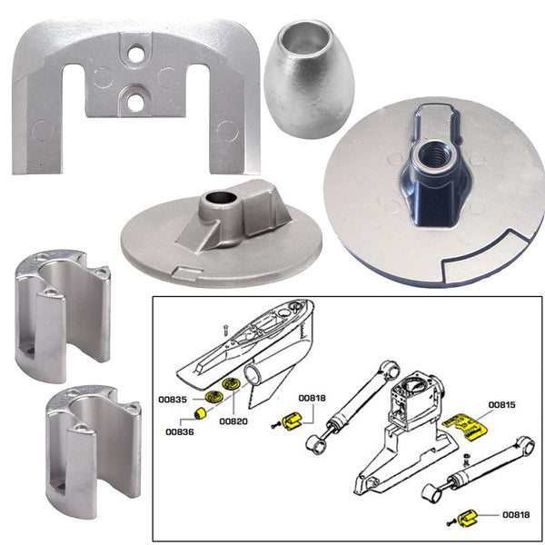 Tecnoseal Anode Kit w/Hardware - Mercury Bravo 3 2004-Present - Magnesium [20805MG] - Image 1