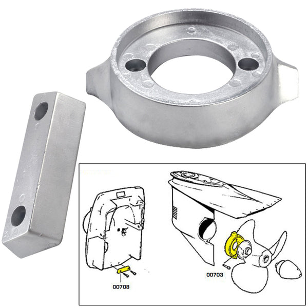 Tecnoseal Anode Kit w/Hardware - Volvo 290 - Zinc [20705] - Image 1