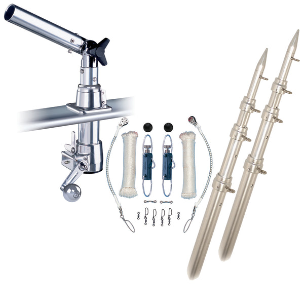 Rupp Z-30 Top Gun Outrigger Kit w/18' Poles & Complete Single Line Rigging Kit w/Klickers Release Clips [Z30-TPGN-18T] - Image 1