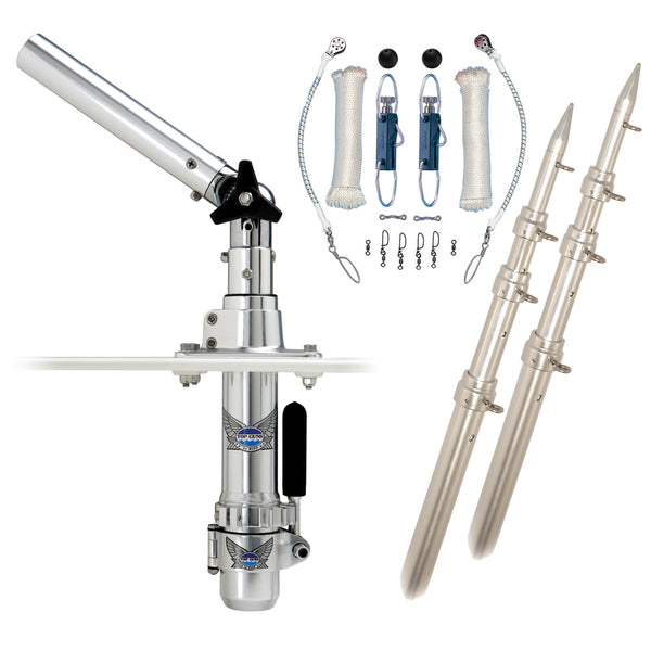 Rupp Classic Top Gun Outrigger Kit w/15' Poles & Complete Single Line Rigging Kit w/Klickers Release Clips [RAD-TPGN-15T] - Image 1