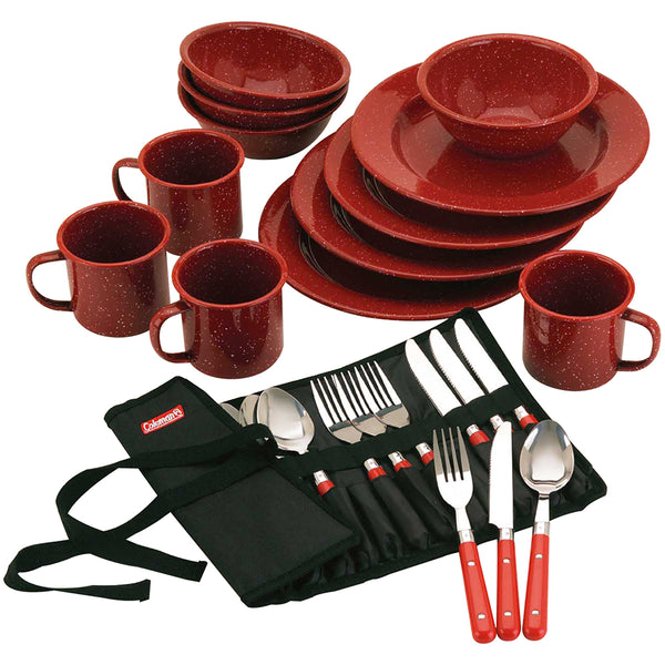 Coleman 24-Piece Speckled Enamelware Cook Set - Red [2000016407] - Image 1