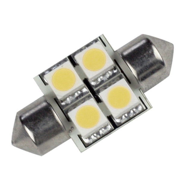 Lunasea Pointed Festoon 4 LED Light Bulb - 31mm - Cool White [LLB-202C-21-00] - Image 1