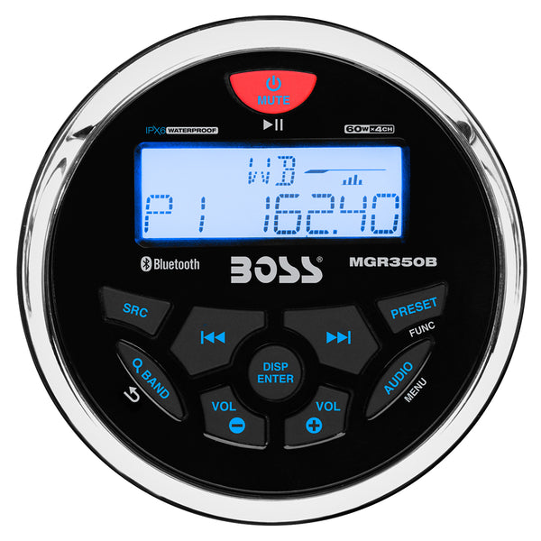 Boss Audio MGR350B Marine Stereo wAMFMBTUSB MGR350B