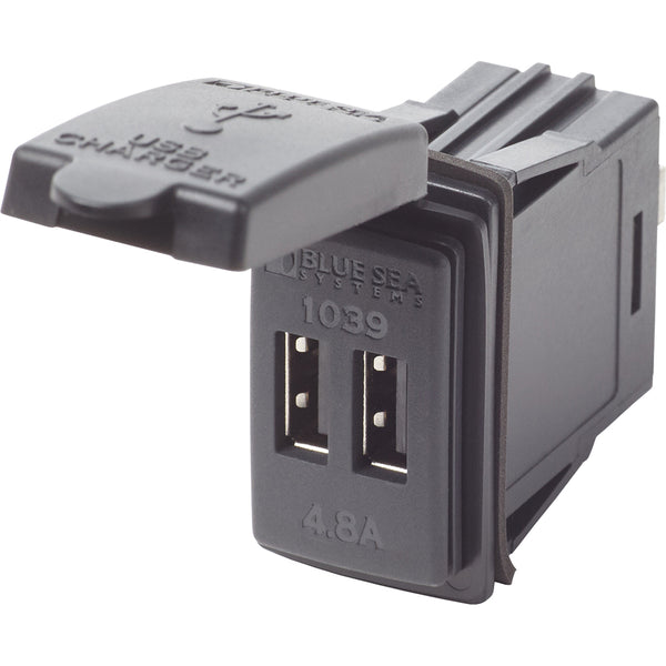 Blue Sea Dual USB Charger - 24V Contura Mount [1039] - Image 1