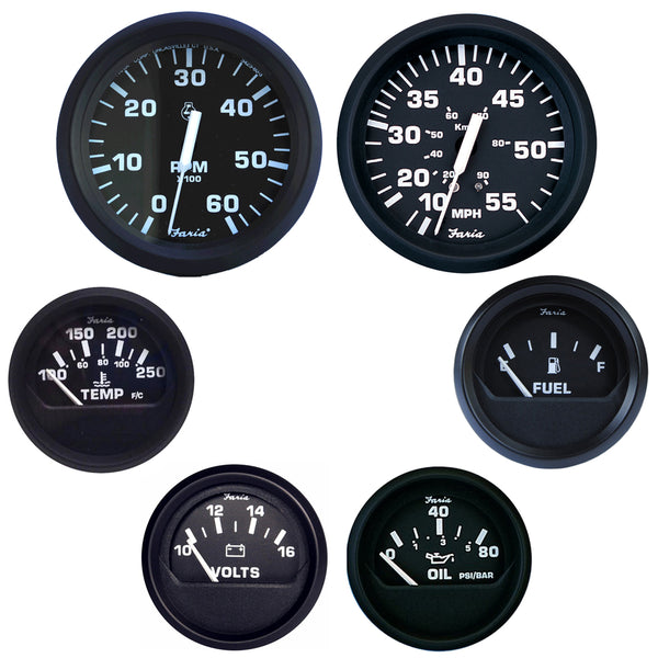 Faria Euro Black Boxed Set - Inboard Motors [KT9799] - Image 1